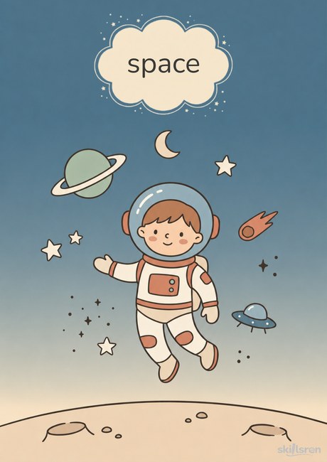 Space printable activity pack cover