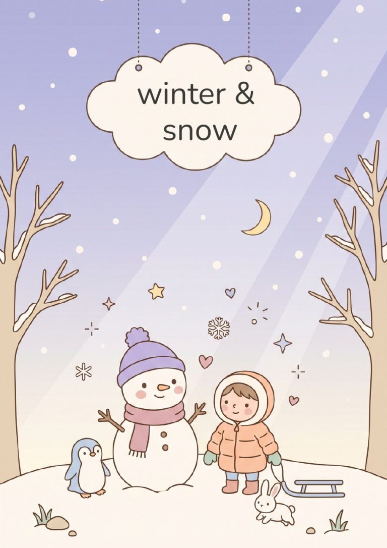Winter and Snow printable activity pack cover
